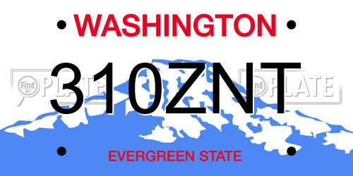 310ZNT Washington License Plate