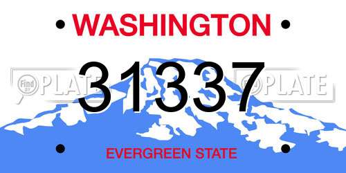 31337 Washington License Plate