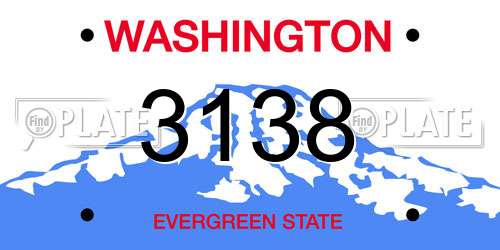 3138 Washington License Plate