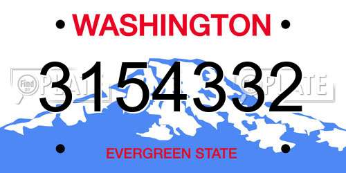 3154332 Washington License Plate
