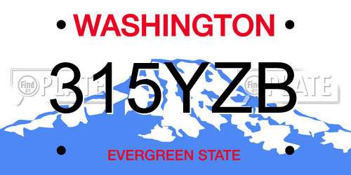 315YZB Washington License Plate