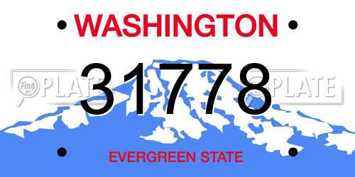 31778 Washington License Plate