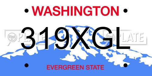 319XGL Washington License Plate