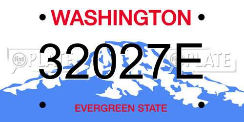 32027E Washington License Plate