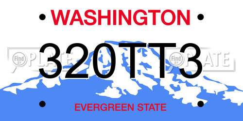 320TT3 Washington License Plate