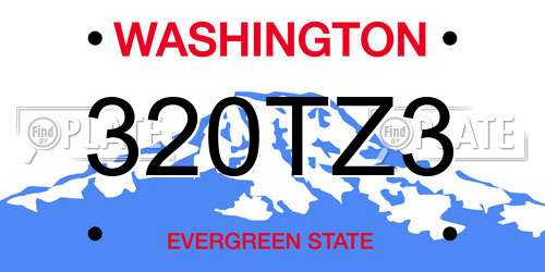 320TZ3 Washington License Plate