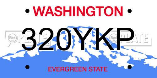 320YKP Washington License Plate