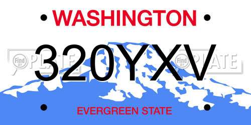320YXV Washington License Plate