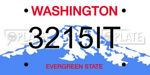 3215IT Washington License Plate