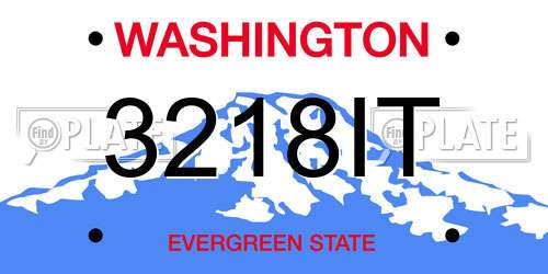 3218IT Washington License Plate