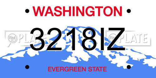 3218IZ Washington License Plate