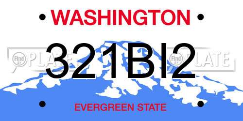 321BI2 Washington License Plate