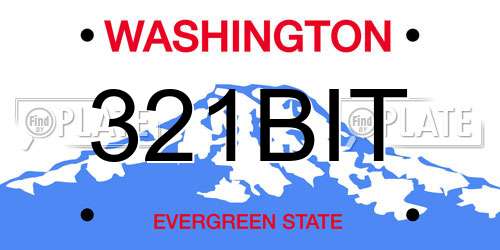 321BIT Washington License Plate