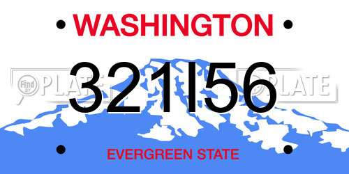 321I56 Washington License Plate