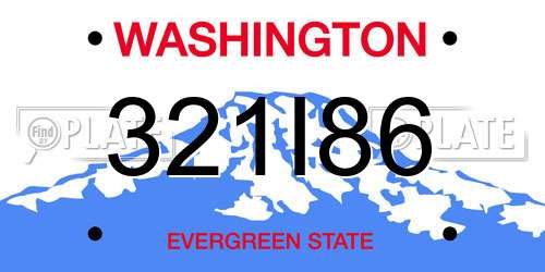 321I86 Washington License Plate