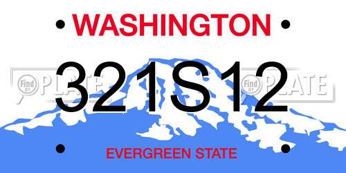 321S12 Washington License Plate