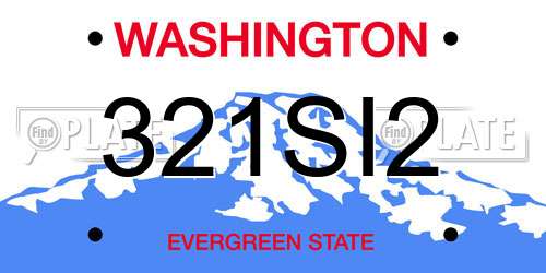 321SI2 Washington License Plate