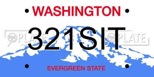 321SIT Washington License Plate