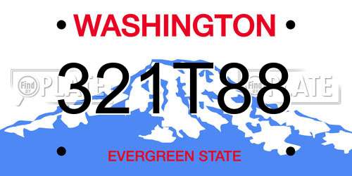 321T88 Washington License Plate