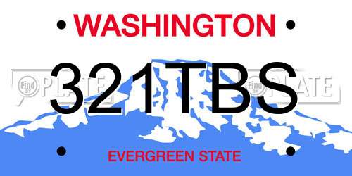 321TBS Washington License Plate