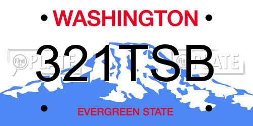 321TSB Washington License Plate