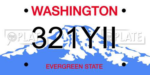 321YII Washington License Plate
