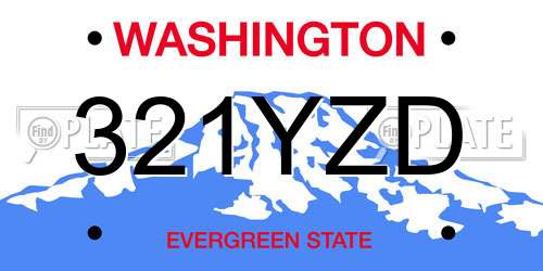 321YZD Washington License Plate