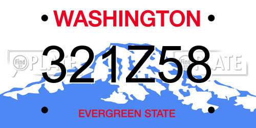 321Z58 Washington License Plate
