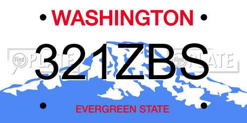 321ZBS Washington License Plate