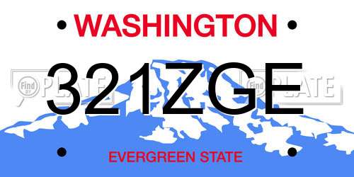 321ZGE Washington License Plate
