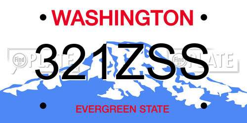 321ZSS Washington License Plate