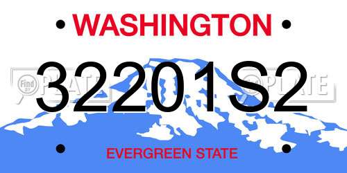 32201S2 Washington License Plate