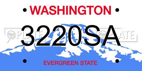 3220SA Washington License Plate