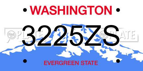3225ZS Washington License Plate