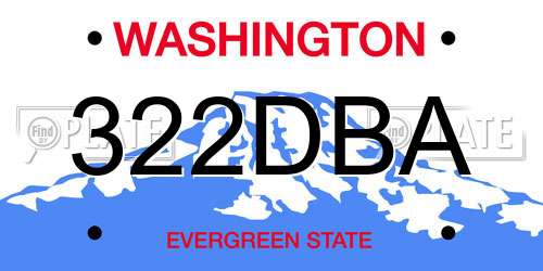 322DBA Washington License Plate
