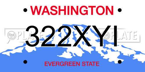 322XYI Washington License Plate