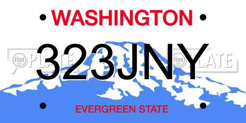 323JNY Washington License Plate