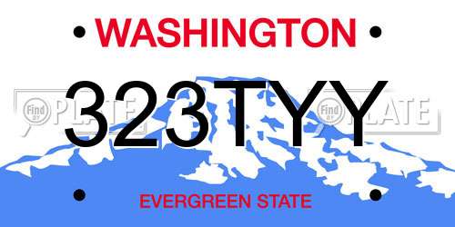 323TYY Washington License Plate