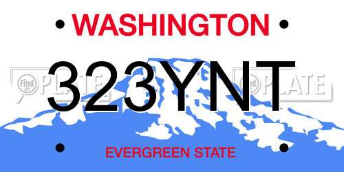 323YNT Washington License Plate