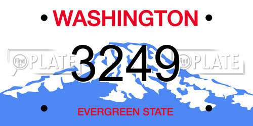 3249 Washington License Plate