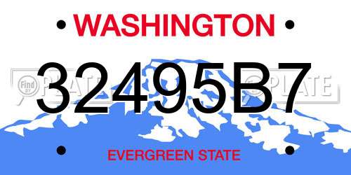 32495B7 Washington License Plate