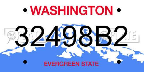 32498B2 Washington License Plate