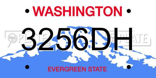 3256DH Washington License Plate