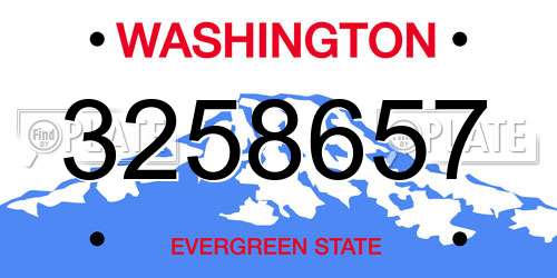 3258657 Washington License Plate