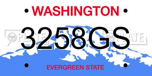 3258GS Washington License Plate
