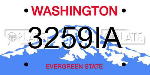 3259IA Washington License Plate