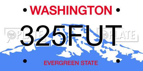 325FUT Washington License Plate
