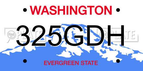 325GDH Washington License Plate