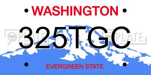 325TGC Washington License Plate