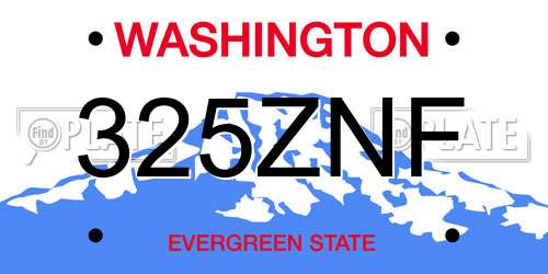 325ZNF Washington License Plate